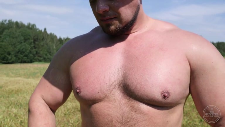 Nude Beefcake - Russian Beefcake Struts Around a Field Naked Before Masturbating - Best  Male Videos