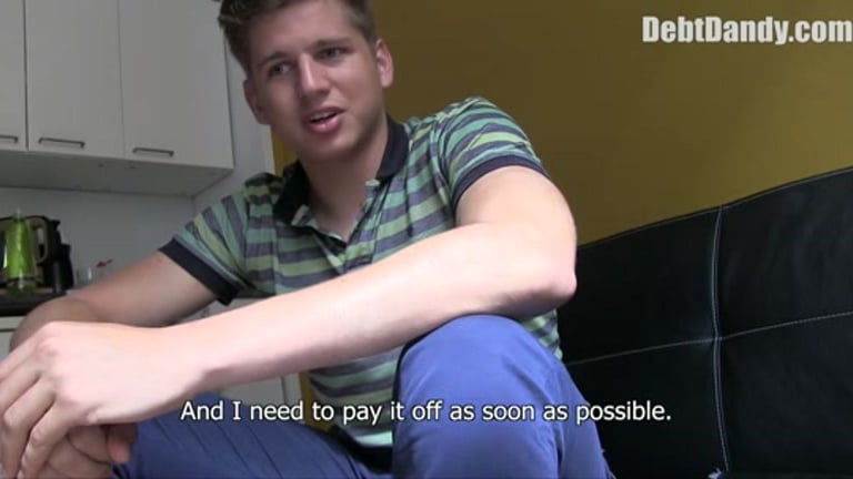 Debt Caption Porn - debt dandy gives this cutie a loan for some head